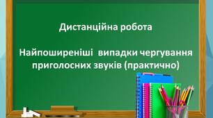 Найпоширеніші випадки чергування приголосних звуків (практично)