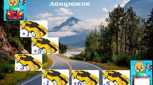 Математична гра "Автомобільний ланцюжок".