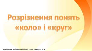Розрізнення поняття коло і круг