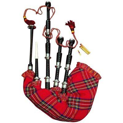 SCOTTISH GREAT HIGHLAND BAGPIPE ROSEWOOD BLACK COLOR SILVER PLAIN MOUNTS 8944688071797 | eBay