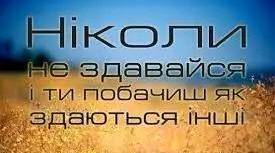 Не здавайся! Що тобі від того?