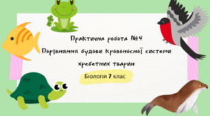 Практична робота №4 "Порівняння будови кровоносної системи хребетних тварин"