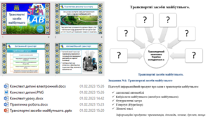 Розробка уроку на тему "Транспортні засоби майбутнього". «STEM»