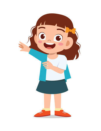 Happy Cute Little Kid Girl Wear A Clothes Royalty Free SVG, Cliparts, Vectors, And Stock Illustration. Image 147128965.