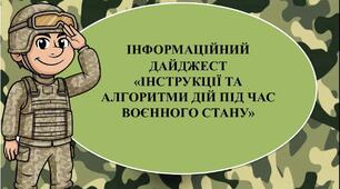 Інформаційний дайджест «Алгоритми дій під час воєнного стану» у вигляді презентації