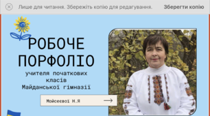 Робоче портфоліо  презентація, досвід роботи
