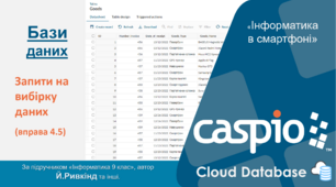 Інструкція виконання вправи 4.5. Запити на вибірку даних. Хмарна БД Caspio