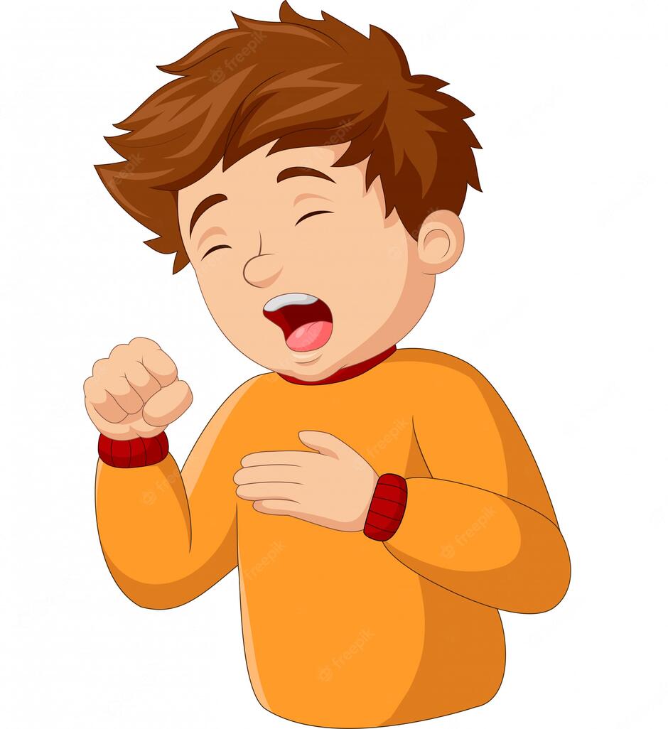 Premium Vector | Cartoon little boy coughing