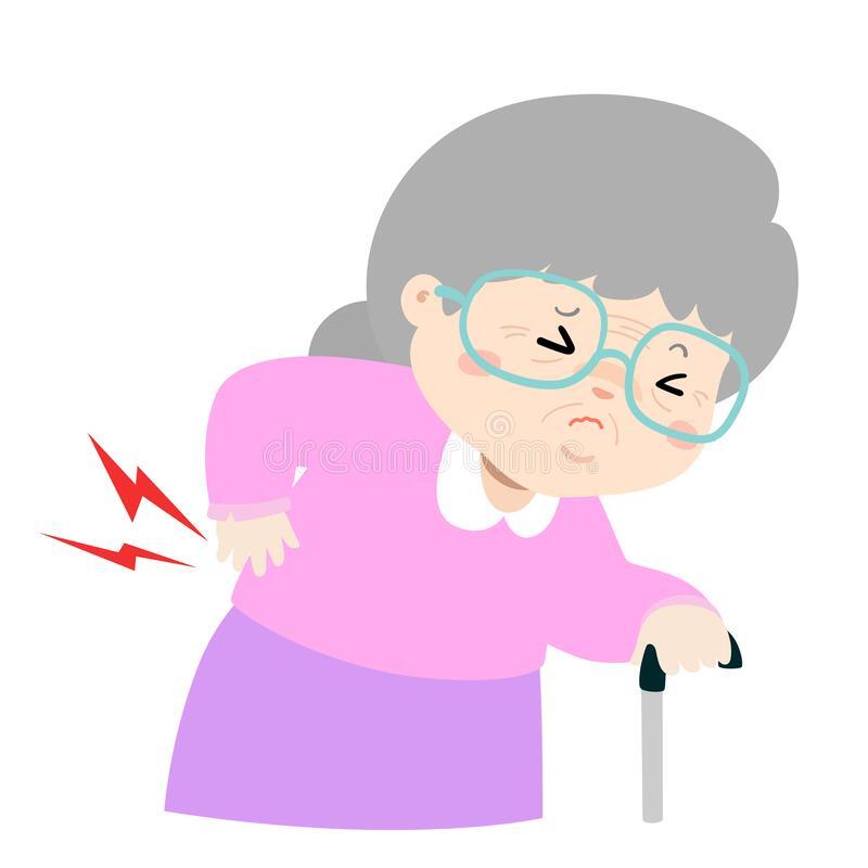 Grandmother Having Back Pain Cartoon Vector Stock Vector - Illustration of people, joint: 137103761