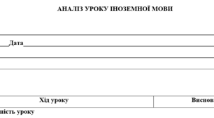 Аналіз уроку іноземної мови