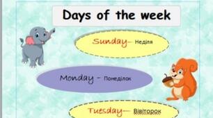 Плакат з англійської мови "Days of the week"
