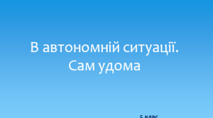 Презентація "В автономній ситуації. Сам удома"