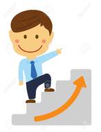 Deformed Cartoon Businessman Illustration Of Going Up The Stairs Aiming At Success And Career Up (asian Worker) Royalty Free SVG, Cliparts, Vectors, And Stock Illustration. Image 127402219.