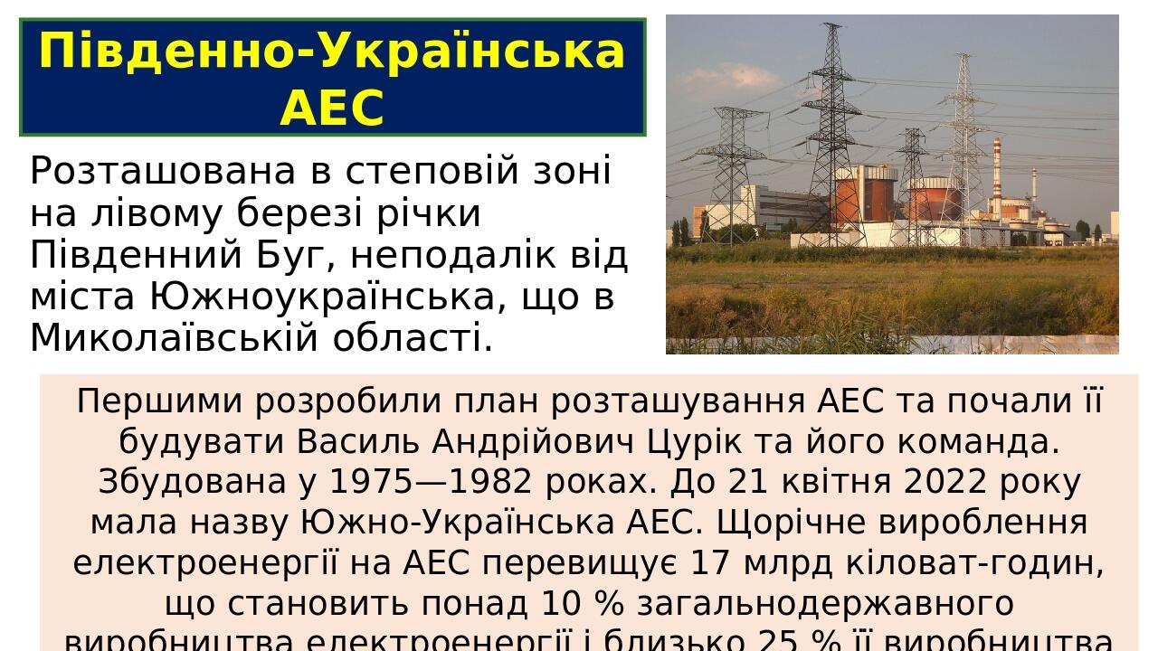 Презентація "Атомна енергетика України. Екологічні проблеми атомної ...