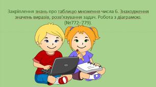 Презентація з математики для 2 класу на тему " Закріплення знань про таблицю множення числа 6. "