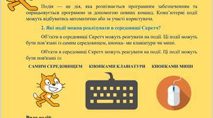 Поняття події. Види подій у Скретчі. Матеріал до уроку + практична робота.