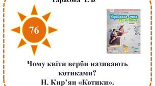 Чому квіти верби називають котиками?  Н. Кир’ян «Котики».