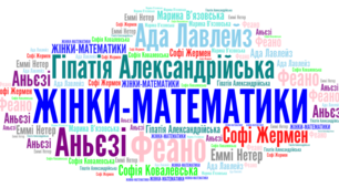 Хмара слів  до теми : "Жінки-математики"