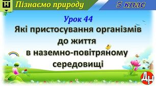 Урок 44. Які пристосування організмів до життя в наземно-повітряному середовищі