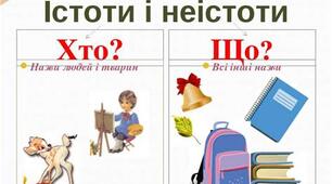 Навчаюся розпізнавати іменники - назви істот і неістот 