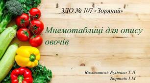 Дидактичний матеріал.Мнемотаблиці для опису овочів.