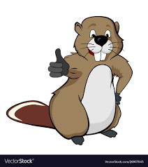 Cartoon beavers three Royalty Free Vector Image