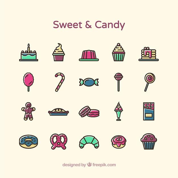 Free Vector | Sweet and candy icons