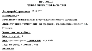 Тест професійної спрямованості особистості Дж. Голланда.