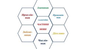 Квітковий шестикутник "Самостійні частини мови"