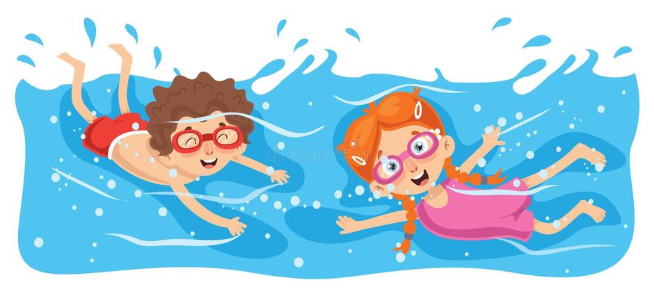 Wektorowa Ilustracja Dzieciaka Dopłynięcie Ilustracja Wektor ...