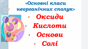 8 клас. Основні класи неорганічних сполук. Класифікація і номенклатура.