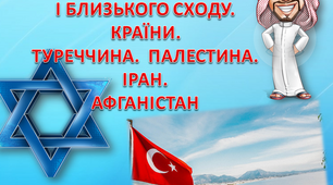 КРАЇНИ СЕРЕДНЬОГО І БЛИЗЬКОГО СХОДУ.    ТУРЕЧЧИНА.  ПАЛЕСТИНА. ІРАН. АФГАНІСТАН