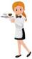 Premium Vector | Young female waitress cartoon character on white background