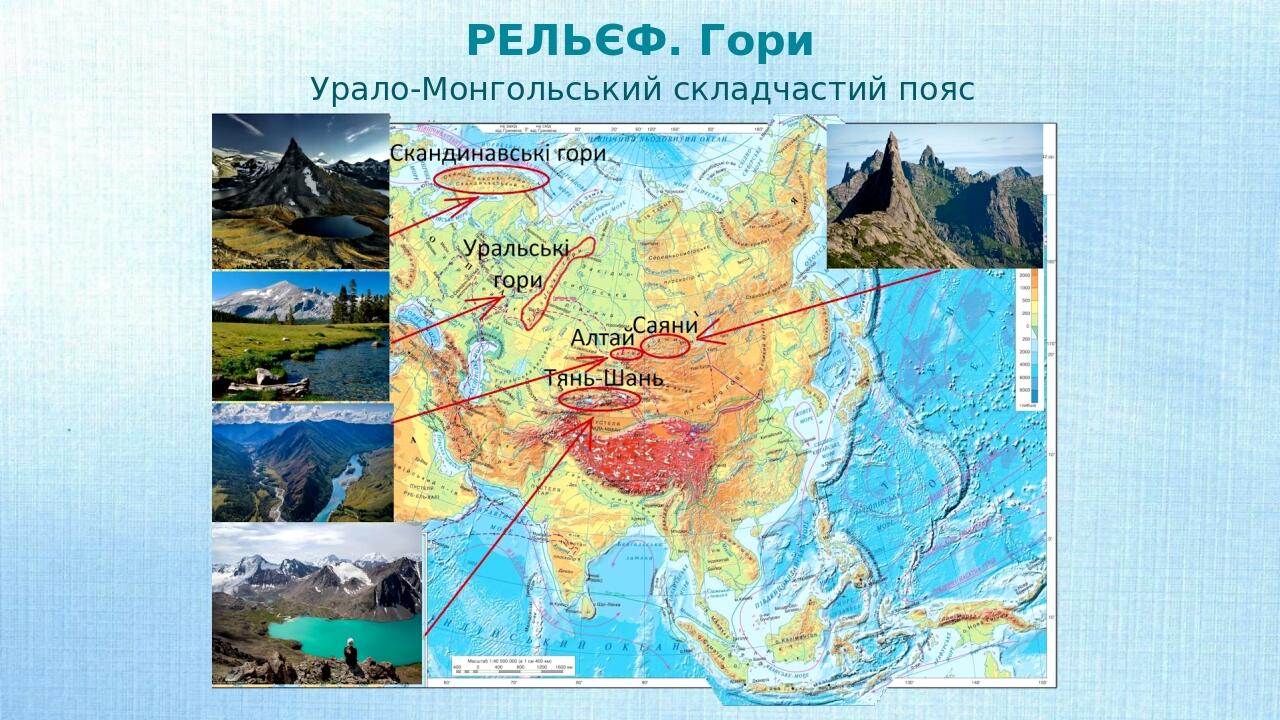 Презентація з географії 7 клас. "Євразія. Тектонічна будова. Рельєф ...