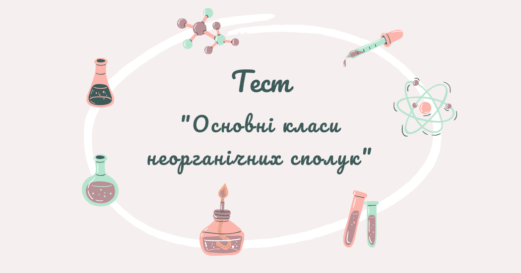 Тест " Основні класи неорганічних сполук" | Тест на 10 запитань. Хімія
