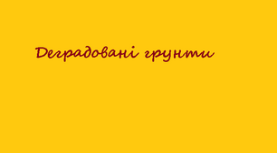 11 клас. Дослідження: "Деградовані грунти"