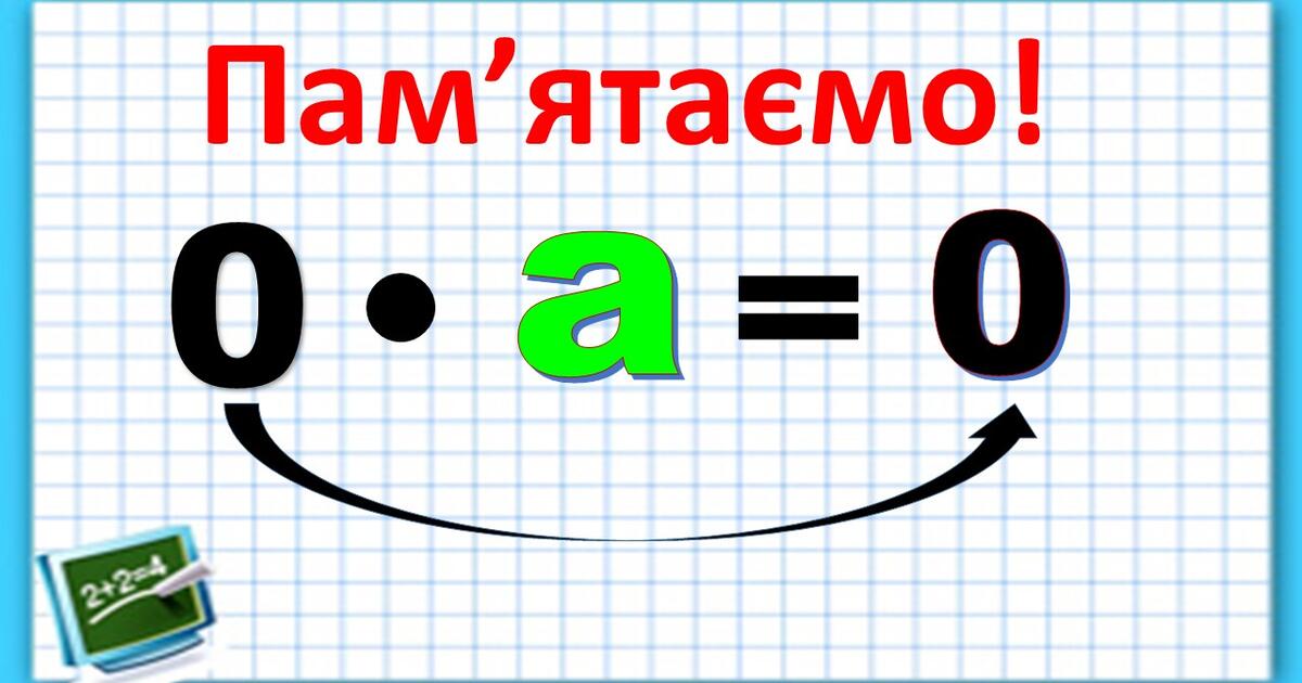 Множення 0 на число | Презентація. Математика