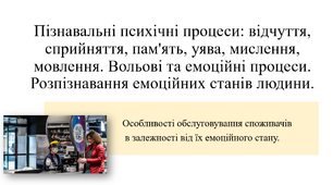 Презентація. "Пізнавальні психічні процеси. Розпізнавання емоційних станів людини".