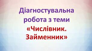 Діагностувальна робота "Числівник. Займенник"