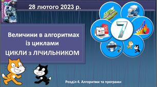 Презентація "Величини в алгоритмах із циклами(цикл з лічильником)"_Scratch_7 клас