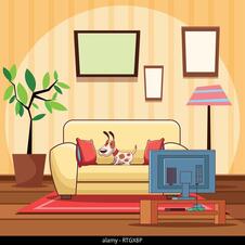Home living room interior Stock Vector Image & Art - Alamy