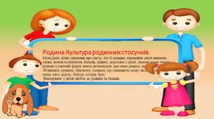 Презентація на тему :"Родина. Культура родинних стосунків "