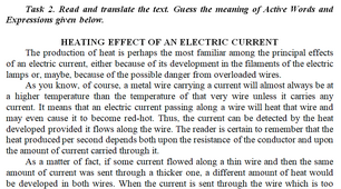 Урок - конспект на тему "Heating and an Electric Current"