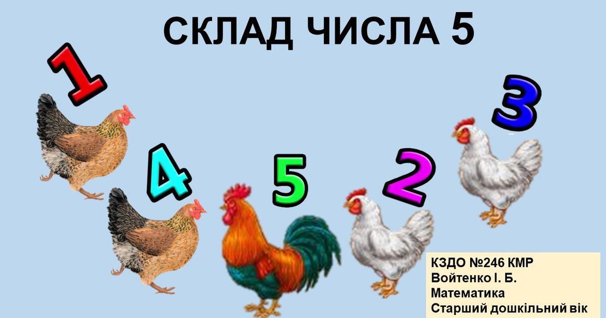 Презентація на тему "Склад числа 5". Старший дошкільний вік ...