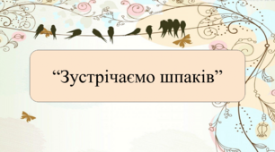 Дистанційне заняття для дітей дошкільного віку "Зустрічаємо шпаків"