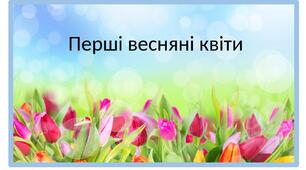 Презентація на тему: "Перші весняні квіти"