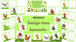 Дидактична гра "Знайди тінь комашки"