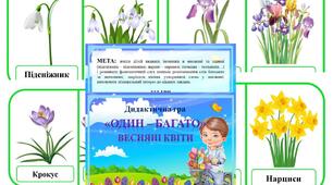 Дидактична гра "Один - багато" (ВЕСНЯНІ КВІТИ)