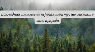 Докладний письмовий переказ тексту, що містить опис природи