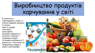 Презентація "Виробництво продуктів харчування у світі"